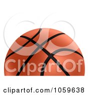 Royalty Free CGI Clip Art Illustration Of A 3d Basketball With Black Lines Over White
