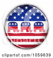 Royalty Free CGI Clip Art Illustration Of A 3d Vote Republican Button With Elephants