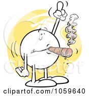 Poster, Art Print Of Moodie Character Smoking A Cigar And Pointing Up