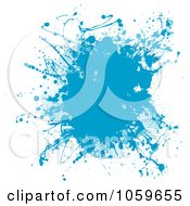 Royalty Free Vector Clip Art Illustration Of A Blue Ink Ink Grunge Splat