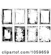Poster, Art Print Of Digital Collage Of Black And White Grunge Frames - 2