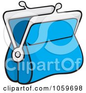 Royalty Free Vector Clip Art Illustration Of A Blue Coin Purse by Any Vector