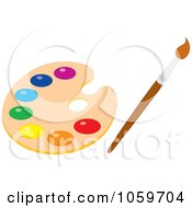 Poster, Art Print Of Paintbrush And A Palette
