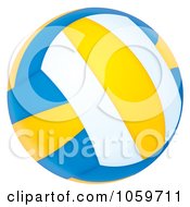 Royalty Free Clip Art Illustration Of An Airbrushed Volleyball by Alex Bannykh