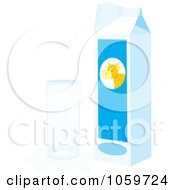 Poster, Art Print Of Carton And Glass Of Milk With A Splash