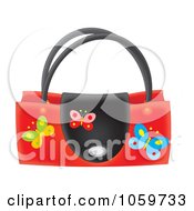Royalty Free Clip Art Illustration Of An Airbrushed Butterfly Purse