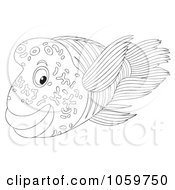 Royalty Free Clip Art Illustration Of A Coloring Page Outline Of A Marine Fish