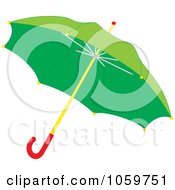 Royalty Free Clip Art Illustration Of A Green Umbrella