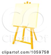 Royalty Free Clip Art Illustration Of An Airbrushed Blank Canvas On An Easel