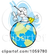 Poster, Art Print Of Happy Moodie Character Sweeping The Earth