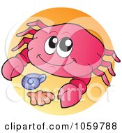 Royalty Free Vector Clip Art Illustration Of A Crab Logo by visekart