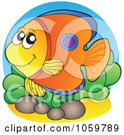 Royalty Free Vector Clip Art Illustration Of A Tropical Fish Logo by visekart