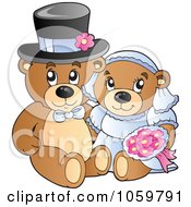 Poster, Art Print Of Teddy Bear Wedding Couple