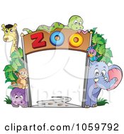 Poster, Art Print Of Frame Of Zoo Animals