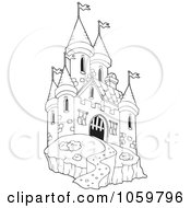 Royalty Free Vector Clip Art Illustration Of A Coloring Page Outline Of A Castle