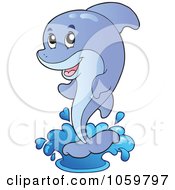 Royalty Free Vector Clip Art Illustration Of A Jumping Dolphin