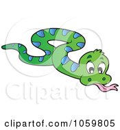 Royalty Free Vector Clip Art Illustration Of A Green And Blue Snake