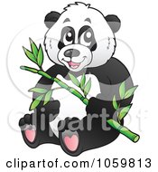 Poster, Art Print Of Panda Bear Holding Bamboo