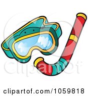 Royalty Free Vector Clip Art Illustration Of A Snorkel Mask