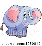 Royalty Free Vector Clip Art Illustration Of A Happy Elephant