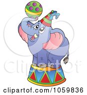 Royalty Free Vector Clip Art Illustration Of A Circus Elephant With A Ball