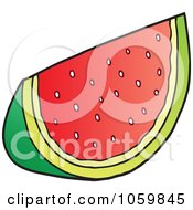 Royalty Free Vector Clip Art Illustration Of A Slice Of Watermelon by visekart