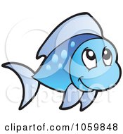 Royalty Free Vector Clip Art Illustration Of A Blue Fish