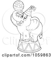 Poster, Art Print Of Coloring Page Outline Of A Circus Elephant