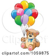 Poster, Art Print Of Teddy Bear With Balloons