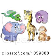 Royalty Free Vector Clip Art Illustration Of A Digital Collage Of African Animals