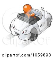 Poster, Art Print Of Orange Man Driving A Convertible Car