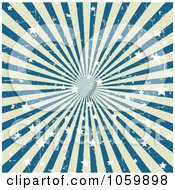 Poster, Art Print Of Grungy Blue And Beige Star Burst Background