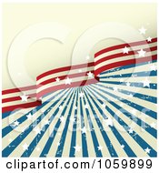 Poster, Art Print Of Grungy American Stars And Stripes Background - 1