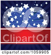 Poster, Art Print Of American Star Burst And Banner Background