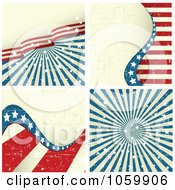 Poster, Art Print Of Digital Collage Of Grungy American Stars And Stripes Backgrounds