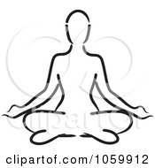 Royalty Free Vector Clip Art Illustration Of An Outlined Woman Meditating by Rosie Piter #COLLC1059912-0023
