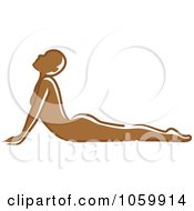 Royalty Free Vector Clip Art Illustration Of A Black Woman In The Cobra Yoga Position by Rosie Piter