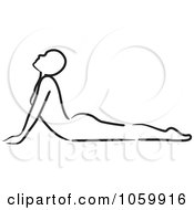 Poster, Art Print Of Outlined Woman In The Cobra Yoga Position