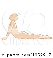 Royalty Free Vector Clip Art Illustration Of A Caucasian Woman In The Cobra Yoga Position by Rosie Piter