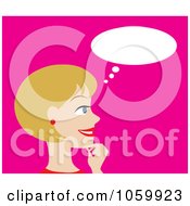 Royalty Free Vector Clip Art Illustration Of A Blond Woman In Thought by Rosie Piter