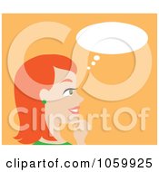 Poster, Art Print Of Red Haired Woman In Thought