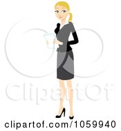 Poster, Art Print Of Blond Businesswoman Holding Papers