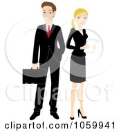 Poster, Art Print Of Caucasian Business Man And Woman