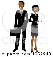Poster, Art Print Of Black Business Man And Woman