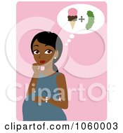 Poster, Art Print Of Black Pregnant Woman Craving Ice Cream And Pickles