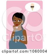 Poster, Art Print Of Black Pregnant Woman Craving Ice Cream