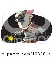 Royalty Free Vector Clip Art Illustration Of A Cartoon Working Welder by toonaday