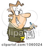 Poster, Art Print Of Cartoon Eager Businessman Holding A Contract