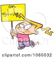 Poster, Art Print Of Cartoon Girl On Strike