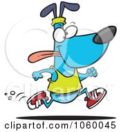 Royalty Free Vector Clip Art Illustration Of A Cartoon Dog Jogging